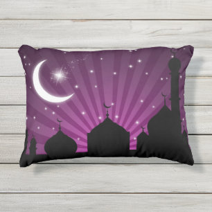 Soirée Mosquée Silhouette violet - Coussin extérie