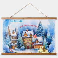 Soirée Neige Bois Tourné Tapisserie murale