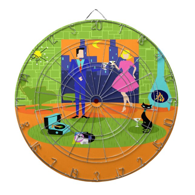 Soirée romantique rétro Cible de flechettes couple (Devant)