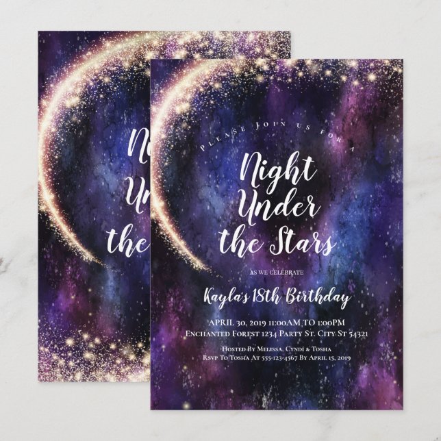 Soirée sous les étoiles Invitations (Devant / Derrière)