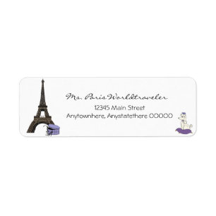 Soirée violette à Paris Étiquette de adresse To