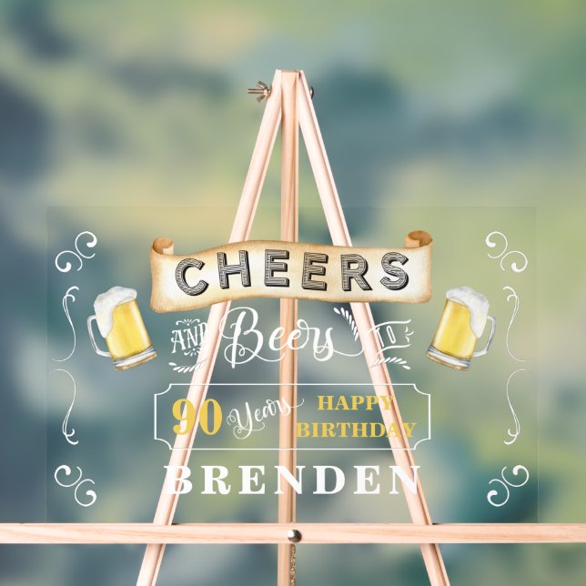Soirées et bières à 90 ans fête d'anniversaire (Neutre)