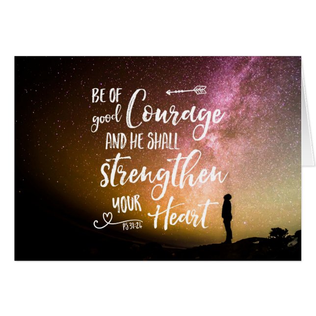 Sois de Bonne Courage ciel nocturne - Psaume 31:24 (Devant horizontal)