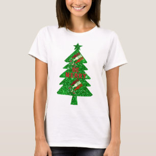 Sois Joyeux Vin Noël Arbre Rouge Vert T-shirt