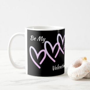 Sois ma Valentine Triple Black Heart Coffee Mug