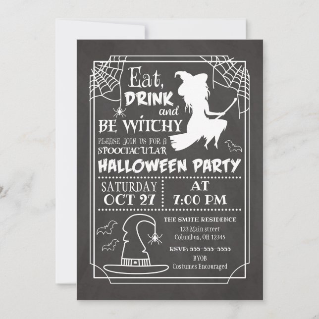Sois Witchy Halloween Party Invitation (Devant)