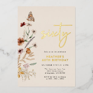 Soixante Anniversaire Invitation Foil