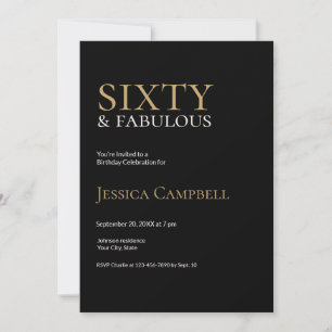 Soixante ans et fabuleux Invitation d'anniversaire