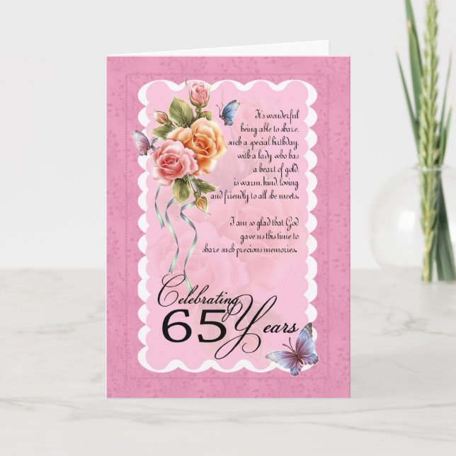 soixante-cinquième carte de voeux d'anniversaire - (Devant)