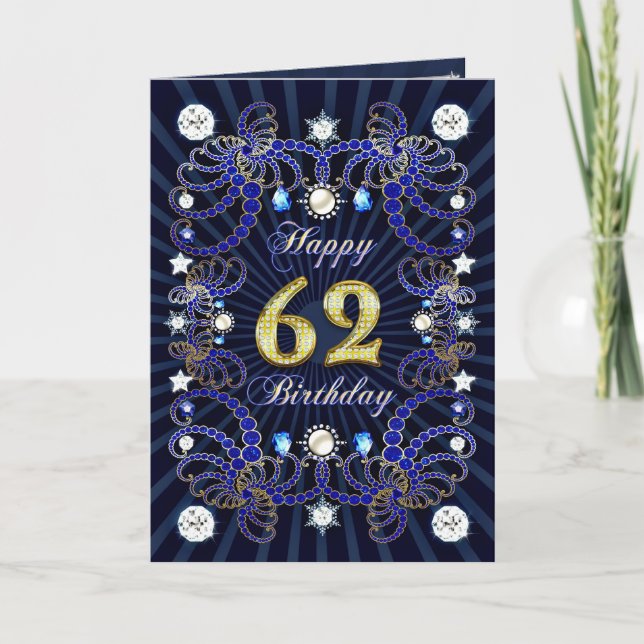 soixante-deuxième carte d'anniversaire avec les (Devant)