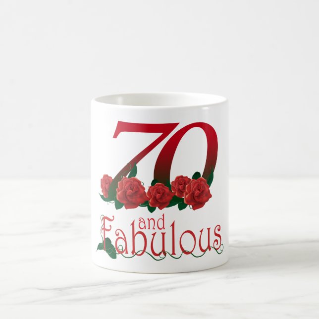 soixante-dixième anniversaire 70 et tasse florale (Centre)
