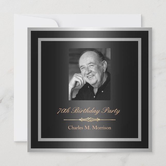 soixante-dixième Invitation d'anniversaire - photo (Devant)