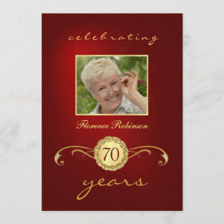 soixante-dixième Invitations d'anniversaire -