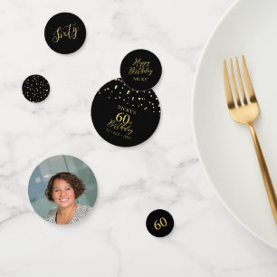 Soixante   Gold & Black Confetti 60e fête d'annive