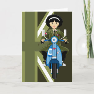 Soixante mod fille à Parka avec carte scooter