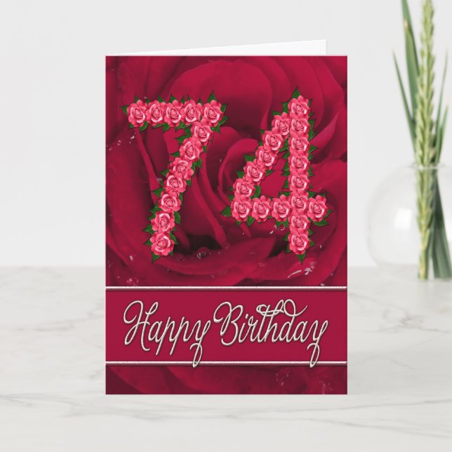 soixante-quatorzième carte d'anniversaire avec les (Devant)