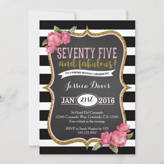 soixante-quinzième Invitation de fête (Devant)