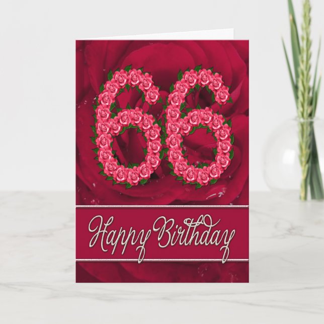 soixante-sixième carte d'anniversaire avec les (Devant)