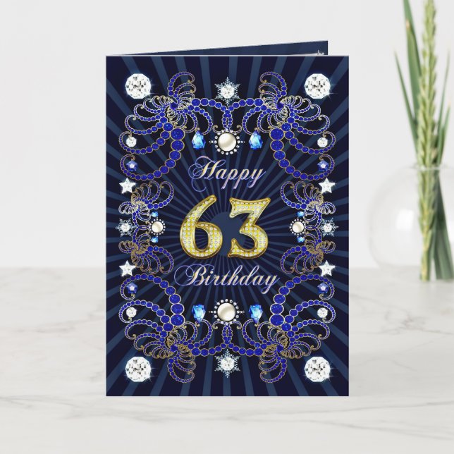 soixante-troisième carte d'anniversaire avec les (Devant)
