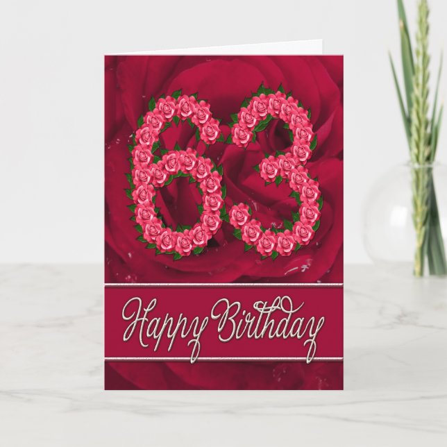 soixante-troisième carte d'anniversaire avec les (Devant)