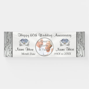 Soixantième bannières d'anniversaire de mariage de