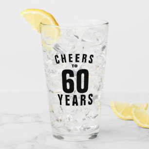 soixantième Cadeau en verre de culbuteur