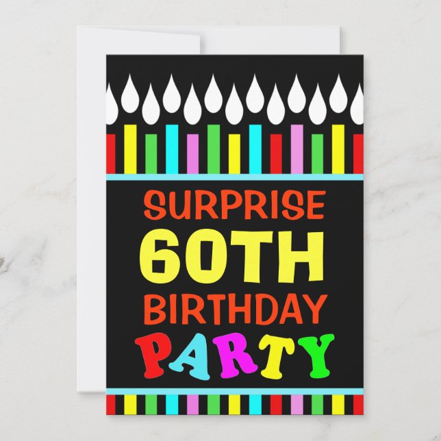soixantième Des invitations de fête d'anniversaire (Devant)