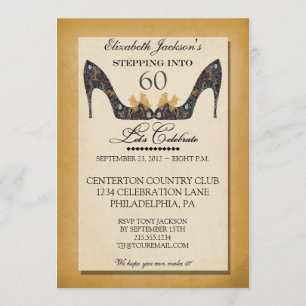 Soixantième invitation de fête d'anniversaire de