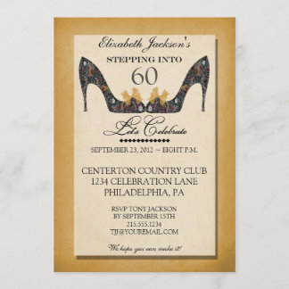 Soixantième invitation de fête d'anniversaire de