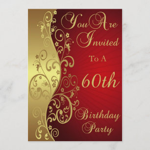 soixantième Invitation personnalisée de fête