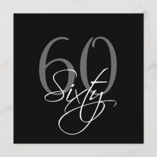 Soixantième invitations d'anniversaire de gris