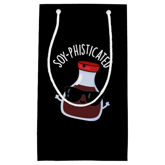 Soja-raffinierte Funny Soy Sauce Pun Dark BG Kleine Geschenktüte (Vorderseite)