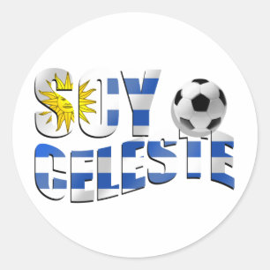 Sojabohnenöl Celeste Uruguay Flagge Futbol Runder Aufkleber