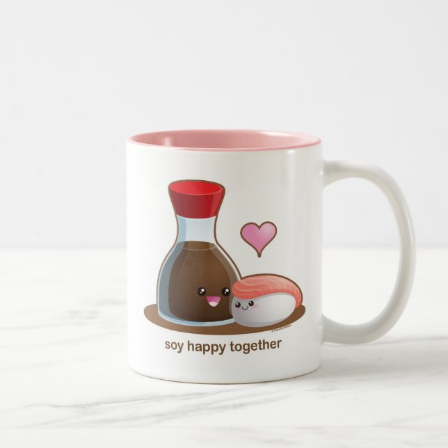 Sojabohnenöl glücklich zweifarbige tasse (Rechts)