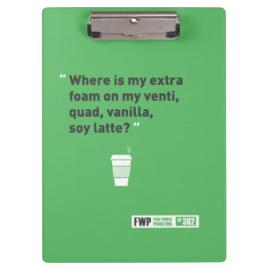 Sojabohnenöl Latté Klemmbrett