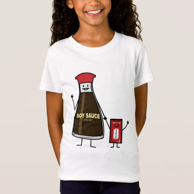 Sojasoßen-Flaschen-Paketkinderkinderwürze- Asiat T-Shirt (Vorderseite)