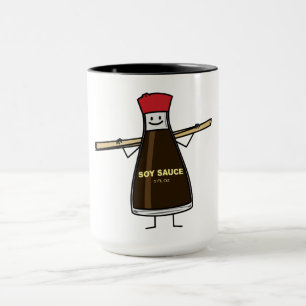 Sojasoßen-Flaschenwürze- Asiatsessstäbchen Tasse