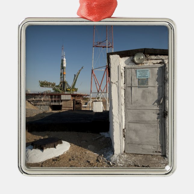 Sojus Rakete kurz nach Ankunft 2 Silbernes Ornament (Vorne)