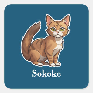 Sokoke Quadratischer Aufkleber