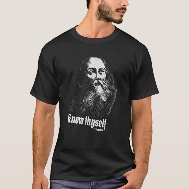 Sokrates Kennen sich selbst griechisch P T-Shirt (Vorderseite)