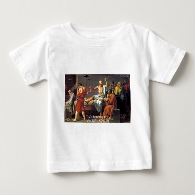 Sokrates "Wisdom/Wonder" Zitat gibt T-Shirts & Kar (Vorderseite)
