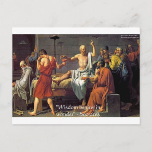 Sokrates "Wisdom/Wonder" Zitat gibt T-Shirts & Kar Postkarte