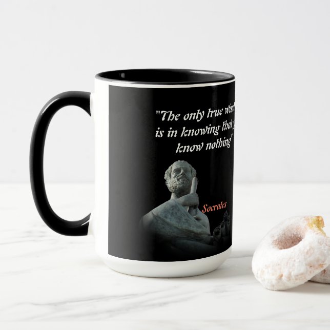 Sokrates zitiert Weisheit Tasse (Mit Donut)