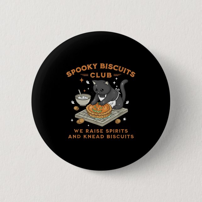 Soky Biscuits Club Black Cat Pumpkin Halloween Bak Button (Vorderseite)