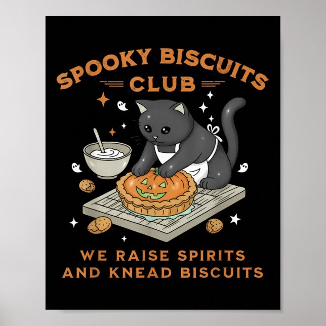 Soky Biscuits Club Black Cat Pumpkin Halloween Bak Poster (Vorne)