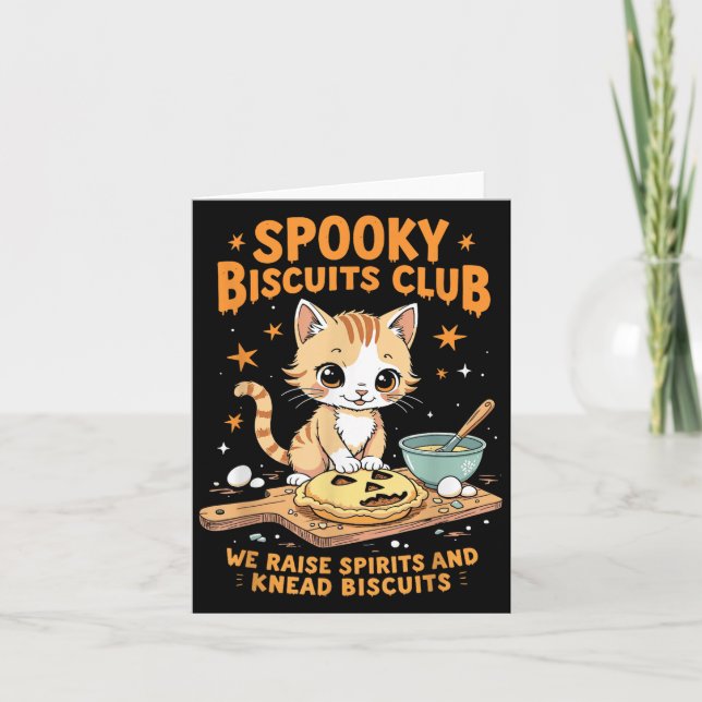Soky Biscuits Club Cat Funny Halloween Backen Karte (Vorderseite)