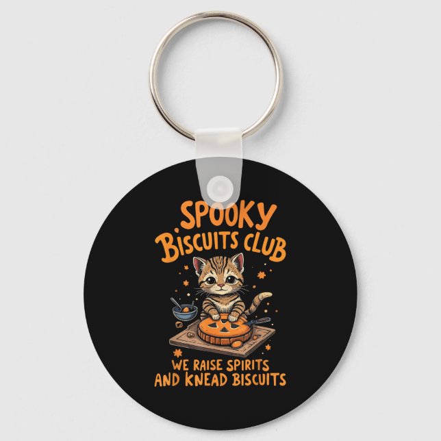Soky Biscuits Club Cat Funny Halloween Backen Schlüsselanhänger (Vorderseite)