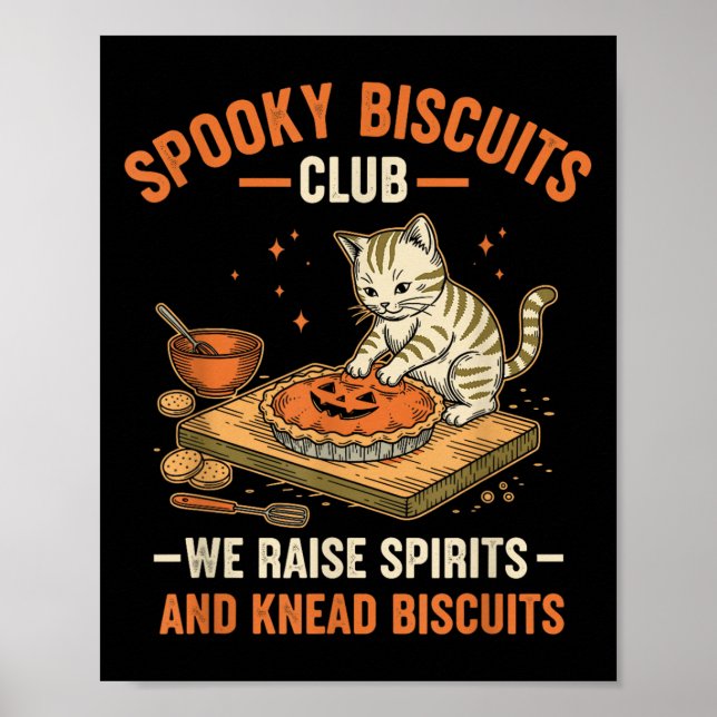 Soky Biscuits Club Funny Halloween Cat Baking Poster (Vorne)