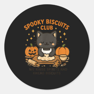 Soky Biscuits Club Katze Lustiger Halloween-Back-T Runder Aufkleber