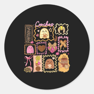 Soky Conchas Ghost Halloween mexikanischer Pan Dul Runder Aufkleber